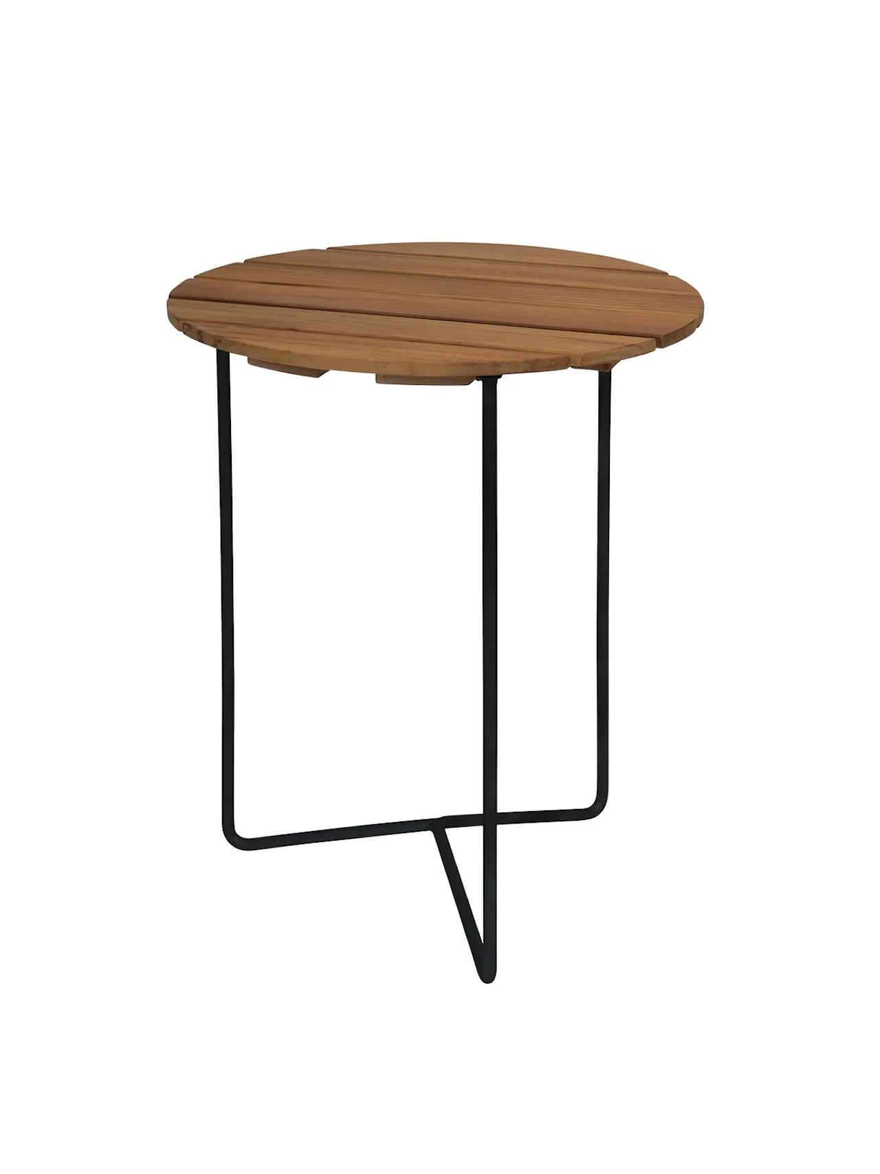 Bord 6B 60 - Obehandlad teak med svart stativ